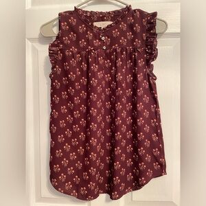 Ann Taylor Loft Ruffle Trim Shell Top